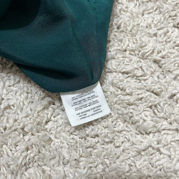 J.crew Size 10 Green Velvet V Neck Ruffle Hem Silk Blend Cami Tank - Picture 4 of 5